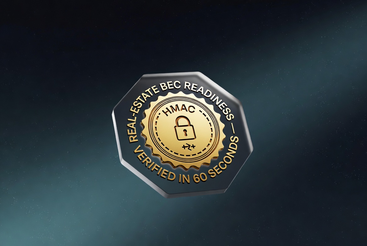 Real-Estate BEC Readiness — Verified in 60 Seconds — HMAC sealed